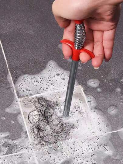 1 peça gancho de tubo de 4 garras ferramenta de limpeza de ralos manual de pia de banheiro desentupidor de vaso sanitário removedor de pelos para desobstrução de drenagem de chuveiro e banheira ferramentas de limpeza de cozinha doméstica duráveis à prova de ferrugem