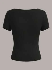 SHEIN EZwear 3 件女士短袖短款休闲修身 T 恤，适合夏季