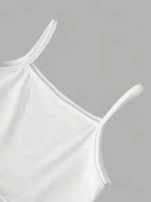 SHEIN Tween 女童三件套，街头酷炫条纹长袖衬衫、裤子和吊带背心，非常适合春季和秋季 - 綠色 - 查看 3