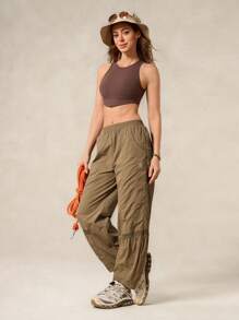 OutZeal 女士运动裤，适合露营、徒步、旅行，防水网眼设计，带侧袋 - 棕色 - 查看 7