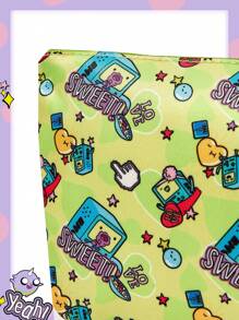 Adventure Time X ROMWE White Cartoon Print Makeup Bag, Compact & Portable Cosmetic Storage Pouch - Multicolor - View 9