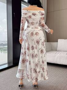 Feyla Women Floral Print Off Shoulder Ruffle Long Sleeve Top And Skirt Elegant 2 Pieces Set - Multicolor - View 6