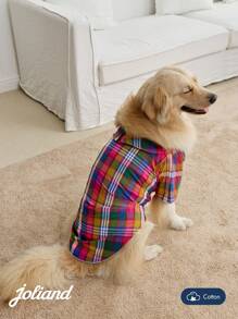 PETSIN 1pc Colorful Plaid Cute Pet (Cat/Dog) Shirt - Multicolor - View 3