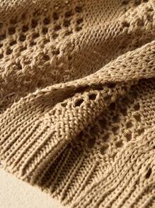 EMERY ROSE 女士夏季度假装钩针镂空侧开衩下摆无袖罩衫连衣裙