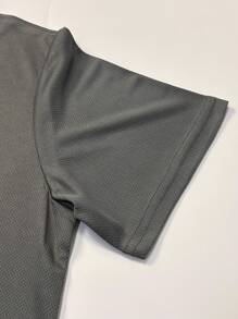 Manfinity Dauomo Camisa polo sólida para hombre y pantalones cortos de cintura con cordón