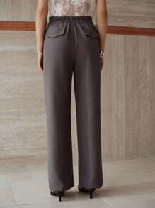 MOTF PREMIUM Pantalones rectos con bolsillos en ángulo - Gris - Ver 6