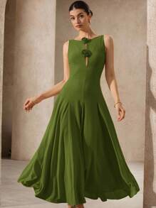 Aveloria Rosie 全新法式度假优雅淑女魅力露肩镂空花卉装饰褶饰腰部飘逸连衣裙