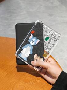 TOM & JERRY X SHEIN 时尚可爱的卡通老鼠和猫印花透明垫套