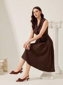 CUCCOO CHICEST Sandales à talons hauts en satin blanc à bout pointu avec nœud papillon, design romantique et élégant à talon bas. Convient pour les rendez-vous, le thé de l'après-midi, les courses en été