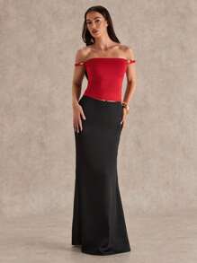 Glamine Red Color Off The Shoulder Ruched Body Top,Date Night Top,Birthday Top,Going Out Top,Back To School Clothes,Concert Top,Streetwear,Women Office Top - Red - View 4