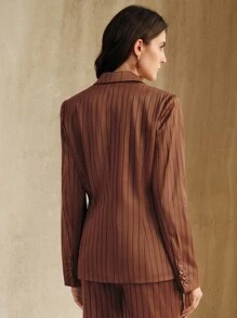 Anewsta Áo khoác blazer eo thắt eo thời trang cổ điển mới - màu nâu - Xem 2