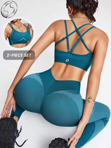 Innovista Seamless Workout Sets Sports High Support Quick Dry Daily Athleisure Yoga Pilates HIIT Training Office To Gym Tights Activewear Fall Structured Clothes Bra Legging Pants Comfort Movement Functional Mesh Breathable Tummy Control Compression Figure-Flattering Cardio Running Outdoor Exercise Healthy TT Viral IG Reel Ready FYP INSTA OOTD Green Working Mom Fitness Set Two Pieces Athletic Performance Gear, Women Athletic Set