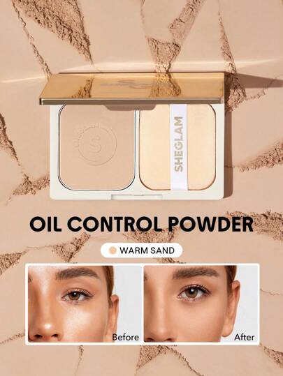 SHEGLAM بودرة التحكم في الزيوت Light Through-بودرة مضغوطة مضادة للزيوت Warm Sand غير لامعة بدون مسام بودرة تثبيت طويلة الأمد Powder حفل التخرج عيد ميلاد عطلة صيف خريف واي تو كيه أنيق أزياء نساء علامة تجارية مكياج مستحضرات تجميل الجمال حفلة شاطئ بحر سفر تخييم في الهواء الطلق مدرسة حرم جامعي رحلة مهرجانات ديكور هدية هدية وردة فتاة تنكر أفضل لون سحر أجواء