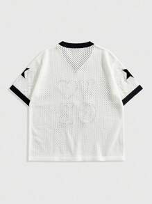 ROMWE MEN Street Life Men's Round Neck Embroidered Leopard Knit Sweater, Street Fashion - White - View 2