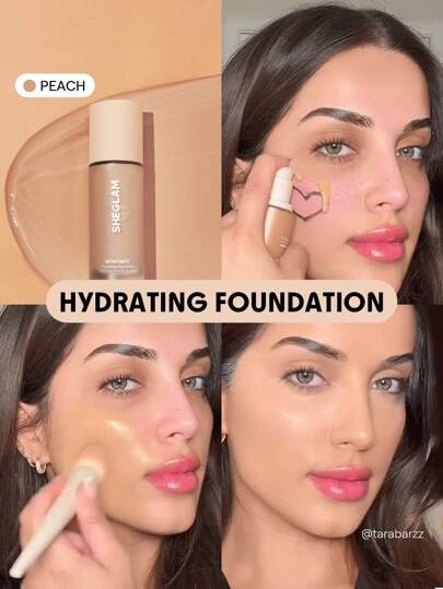 SHEGLAM Base De Maquillaje Hidratante Skinfinite-Peach Flawless Dewy Foundation Cobertura Hidratante Corrector De Poros Invisible Sin Poros No Grasoso Base De Maquillaje LíQuida Suave Y Natural Ligera Base De Maquillaje Para Navidad Y Marca Belleza Maquillaje Maquullaje CosméTica Para Mujeres NiñAs Perfecto Para Invierno Primavera Ideal Para Y2K Elegante Moda Adecuado Para CumpleañOs Regalo Fiesta Listo Mejor Color