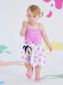 CoComelon X SHEIN Cute Cartoon Pink Baby Girls' Flip Flops, EVA Material Lightweight, Suitable For Outdoor Or Beach Use - Pink - View 7