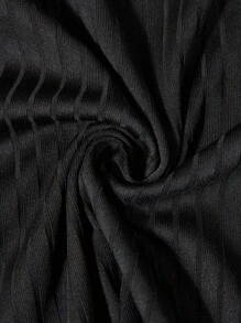 Editum Women's Fashionable Sexy Solid Color Hollow Out T-Shirt, Suitable For Commuting Spring Summer Elegant Black - Black - View 9