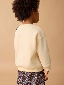 Maija Kids Maija Kids Young Girl Sequin Bow Decor Round Neck Sweatshirt,In Fall/Winter - White - View 2