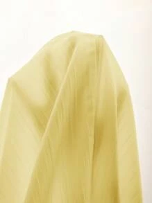 SHEIN EZwear Plus Size Women Solid Color Waist Tie Ruffle Hem Casual Skirt,Back To School - Yellow - View 13