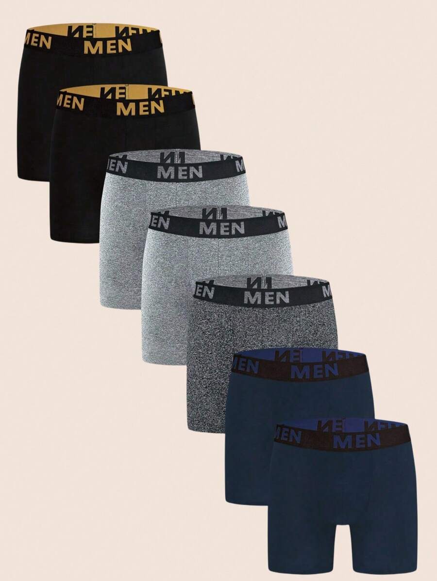 7 条装男士字母腰带舒适平角内裤 - 彩色 - 查看 1