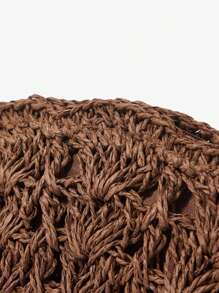 SHECARRY 度假休闲百搭编织草编手拿包 - 咖啡 - 查看 5