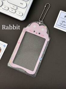 1PC Transparent Glitter Cute Frog Penguin 3 Inch PVC Student ID Card Holder Girls Kawaii Random Photo Card Sleeve Collectible Pocket Storage Protector For School College Accessories - Multicolor - View 7