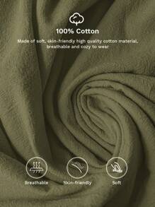 Rusticease 大码乡村风格无袖口袋褶边 A 字及膝连衣裙，黄色，春夏 - 軍綠色 - 查看 8