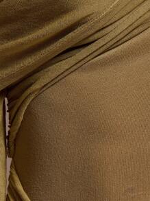 MUSERA 褶皱不对称肩部长袖垂褶长款连衣裙，适合度假、性感、海滩、浪漫、优雅场合，如生日、波西米亚风、拉菲草编发、圣诞节、秋冬季、婚礼宾客等。