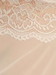 DelicateAllure 女士时尚纯色蕾丝吊带睡衣睡裙性感睡袍睡裙性感睡裙性感睡衣内衣裙 - 白色 - 查看 6