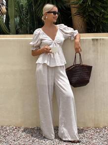 Livesso 女士两件套休闲宽松款秋季新品 - 杏色 - 查看 5