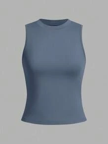 SHEIN LUNE Bộ 3 áo hai dây nữ cổ tròn ôm sát, kiểu dáng thường ngày, thích hợp cho mùa hè. - Nhiều màu - Xem 4