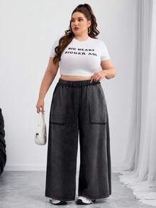 SHEIN CURVE+ 大尺碼休閒秋季衣物 冬季衣物 2026 22W - 黑色 - 查看 7