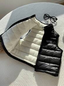 SHEIN 男婴/女婴休闲可爱百搭加厚羽绒背心外套，秋冬季男婴冬季服装 - 彩色 - 查看 4