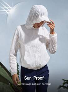 In My Nature Women Versatile Simple Outdoor Sun-Protection Jackets Sun Protection Clothing Women Hiking Jacket Women Thermal Thick Warm Jacket - White - View 3