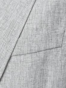 Manfinity Mode 男士休闲日常装缺口翻领单排扣西装外套 - 灰色 - 查看 4