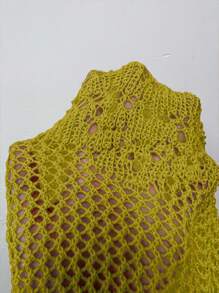 Breezaya Áo khoác cardigan dệt kim nhẹ tay chuông đơn sắc thường ngày cho nữ - màu xanh lá - Xem 7