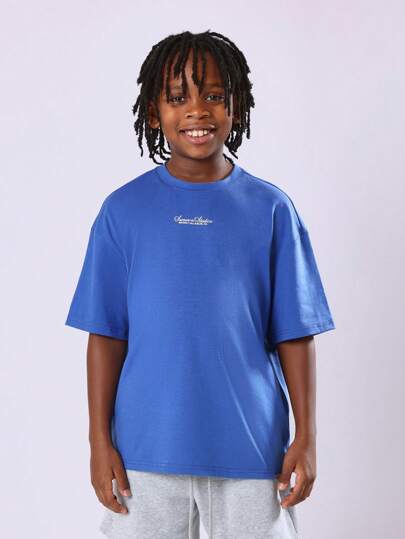 SUMWON T-shirt décontracté surdimensionné Samicon Studios Beverly Hills avec logo imprimé. Vêtement essentiel de mode pour jeunes garçons, style streetwear, confort quotidien pour ados