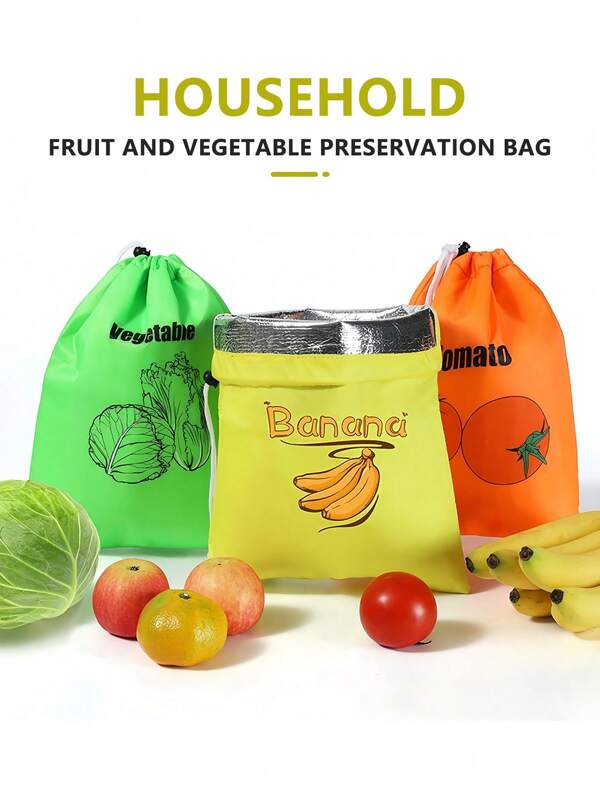 1/3 Banana Storage Bag, Vegetable Preservation Bag, Anti Ripening, Banana Storage Preservation Bag, Lightweight And Convenient Banana Bag, Tomato And Lettuce Bag, Washable, Durable, Kitchen Supplies, Kitchen Tools, Cheapest Items