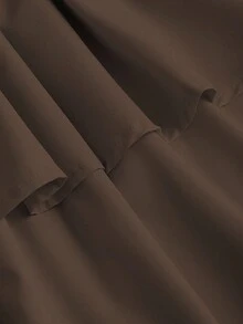 Sweetra 1 件优雅纯色束腰露背吊带中长连衣裙 Y2K 装圣诞节派对连衣裙 - 棕色 - 查看 3