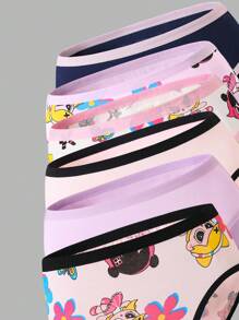 6 件装少女棉质可爱嘻哈飞天女孩印花三角裤可爱内裤，返校时尚 - 彩色 - 查看 3