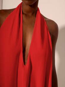 Zivah Lễ hội âm nhạc mới Xuân/Hè 2025, Lễ Phục sinh, Ngày Thánh Patrick, Phong cách phương Tây, Du mục, Tiệc sinh nhật, Tốt nghiệp, Phong cách đại học, Trang phục sinh viên, Thường ngày, Đa năng, Giải trí, Du lịch du thuyền, Bãi biển, Tắm nắng, Lan truyền, Thời trang đường phố, Khách dự tiệc cưới Boho, Đi làm, Ăn trưa, Sân bay, Váy maxi cổ chữ V sâu buộc dây họa tiết màu trắng, Váy maxi hở lưng - Đỏ - Xem 7