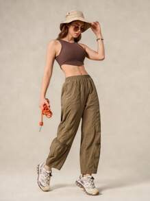 OutZeal 女士运动裤，适合露营、徒步、旅行，防水网眼设计，带侧袋 - 棕色 - 查看 11