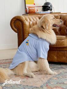 PETSIN 1pc Navy Blue Striped Pet Cat/Dog Universal Shirt - Multicolor - View 3