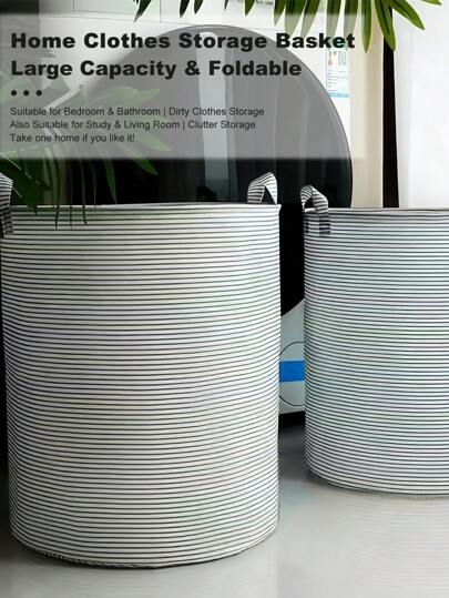 1个大号防水洗衣篮，升级涂层可折叠设计，大容量收纳空间，可存放衣物、玩具、杂物，多功能收纳篮，适用于浴室、卧室、宿舍洗衣房