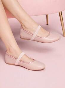 CUCCOO DOLLMOD 女士时尚可爱粉色平底休闲鞋 - 粉色 - 查看 3