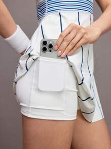 Activina 女式条纹口袋挂脖休闲健身运动连衣裙