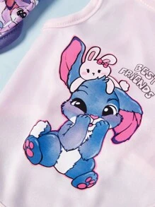 PETSIN 2件套宠物通用蓝色兔子可爱卡通印花时尚休闲舒适透气狗狗背心