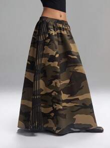 LYSMO Falda de mujer con estampado de camuflaje - Multicolor - Ver 5