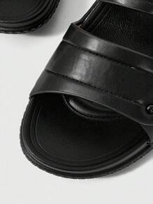 Sleekvia Cuccoo Women's Adjustable Buckle Design Casual Slide Sandals For Daily Wear - Black - View 7