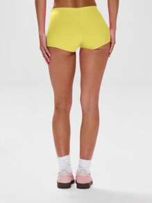 Musera Sport Low Rise Micro Mini Shorts Active Workout Gympadel, Tennis, Pickleball Fitness - Yellow - View 4